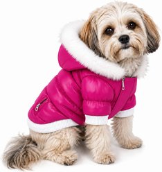 Pet Life Metallic Parka Dog Coat, X-Small, Pink