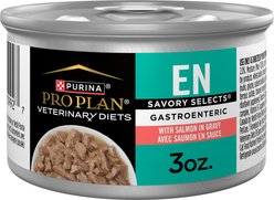 Purina Pro Plan Veterinary Diets EN Gastroenteric Feline Formula Savory Selects in Sauce with Salmon Wet Cat Food, 3-oz can, case of 24
