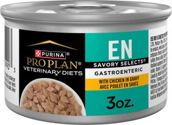 Purina Pro Plan Veterinary Diets EN Gastroenteric Feline Formula Savory Selects in Sauce with Chicken Wet Cat Food, 3-oz can, case of 24