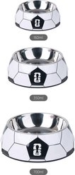 FIFA Soccer Non-Skid Stainless Steel Dog Bowl, Black/White, 160-mL slide 2 of 7