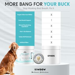 Dr Woow Turkey Tail Mushroom & Kelp Chicken Fresh Breath Dental Dog Oral Support Chews, 9-oz jar, 120 count slide 2 of 9