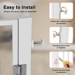 Bencmate 61-in Extra Tall Adjustable Auto Close Dog Gate, White slide 2 of 8