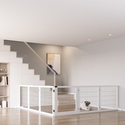 Bencmate 170-in Folding Wooden Dog Gate, White