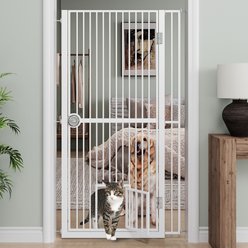 Bencmate 61-in Extra Tall Adjustable Auto Close Dog Gate, White