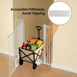 Bencmate 53.15-in Extra Tall Auto Close Steel Narrow Bar Dog Gate, White slide 2 of 8
