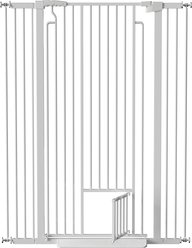 Bencmate 53.15-in Extra Tall Auto Close Steel Narrow Bar Dog Gate, White