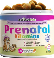 Makondo Pets Vitamins & Minerals, Reproduction & Nursing, Immune Support, Digestive Health & Urinary Tract Health Chicken Flavored Soft Chew Supplement for Dogs, 120 count slide 1 of 9