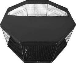 Bencmate Octagonal Portable Metal Dog Exercise Pen, Black, 8 panel