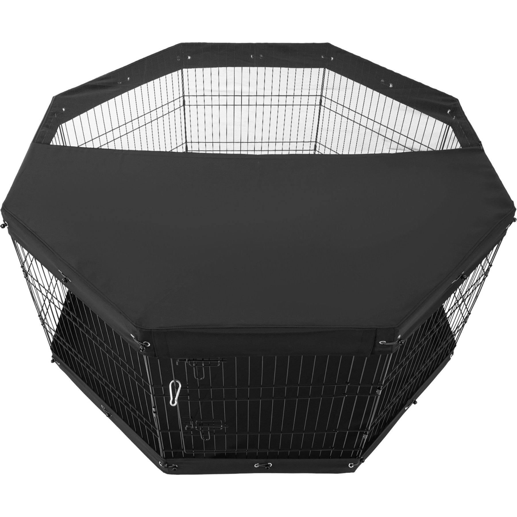 Bencmate Octagonal Portable Metal Dog Exercise Pen, Black, 8 panel