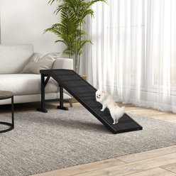Bencmate Non Slip Carpet Top Platform Dog & Cat Ramp, Black, 74 x 16 x 25-in