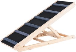 Bencmate Adjustable Wooden Folding Non Slip Dog Ramp, Black, 41.3-in