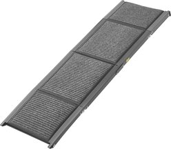 Bencmate Folding Non-Slip Felt Rug Surface Portable Dog Ramp, Black, 63 x 17-in
