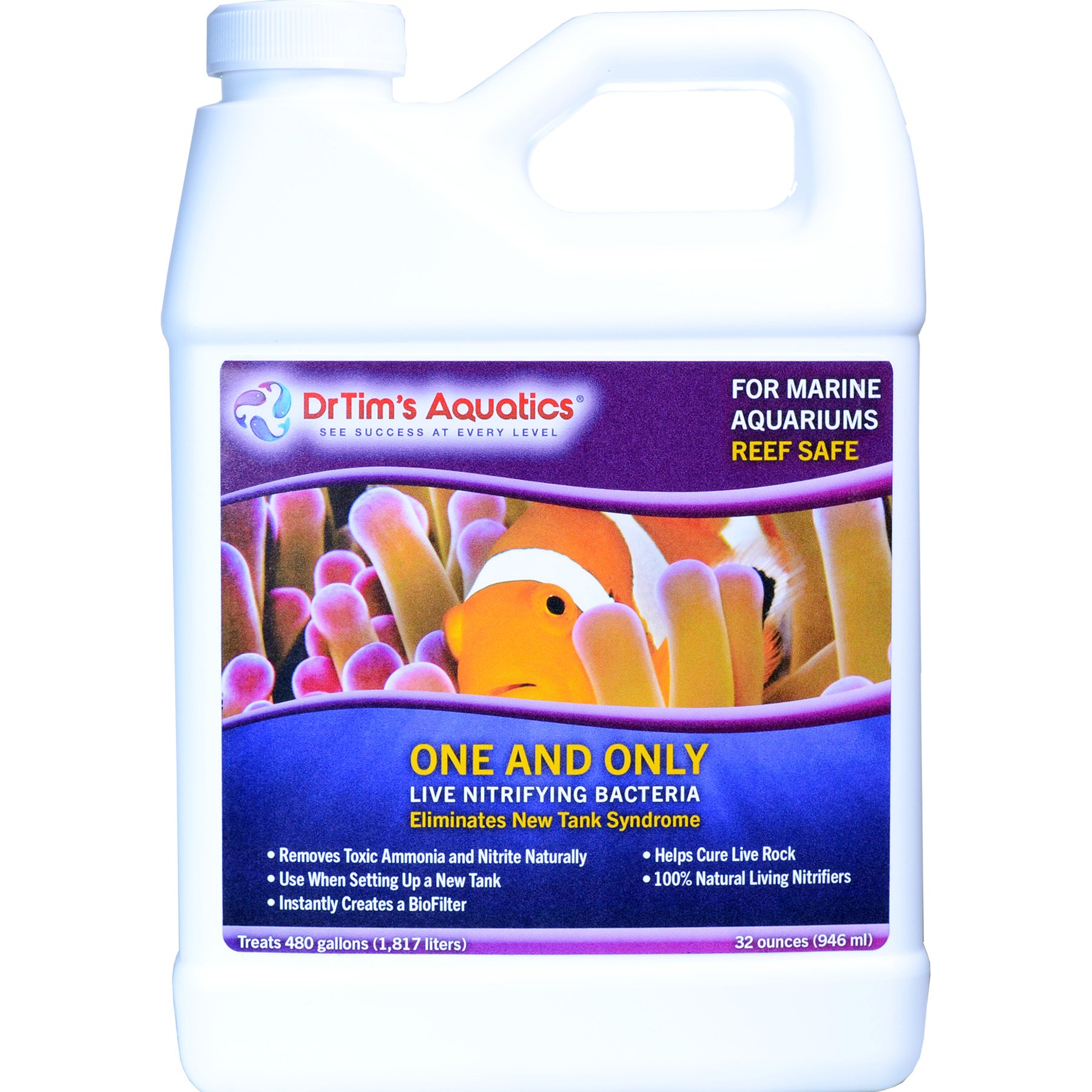 DrTim's Aquatics One & Only Live Nitrifying Bacteria for Reef Aquariums, 32-fl oz bottle