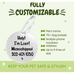 PawFurEver Dog Breed Stainless Steel Personalized Dog ID Tag, Labrador Retriever, Silver