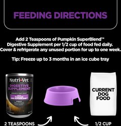 Nutri-Vet Digestive Pumpkin Supplement for Dogs, 15-oz can slide 2 of 7