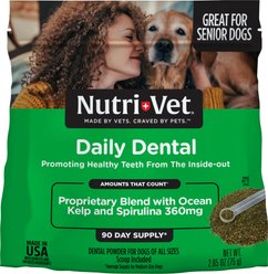 Nutri-Vet Daily Dental Powder Supplement for Dogs, 2.65-oz