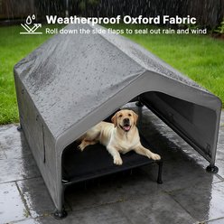 Veehoo Weatherproof Shelter Cooling Elevated Outdoor House Dog Bed, Grey, X-Large slide 2 of 6