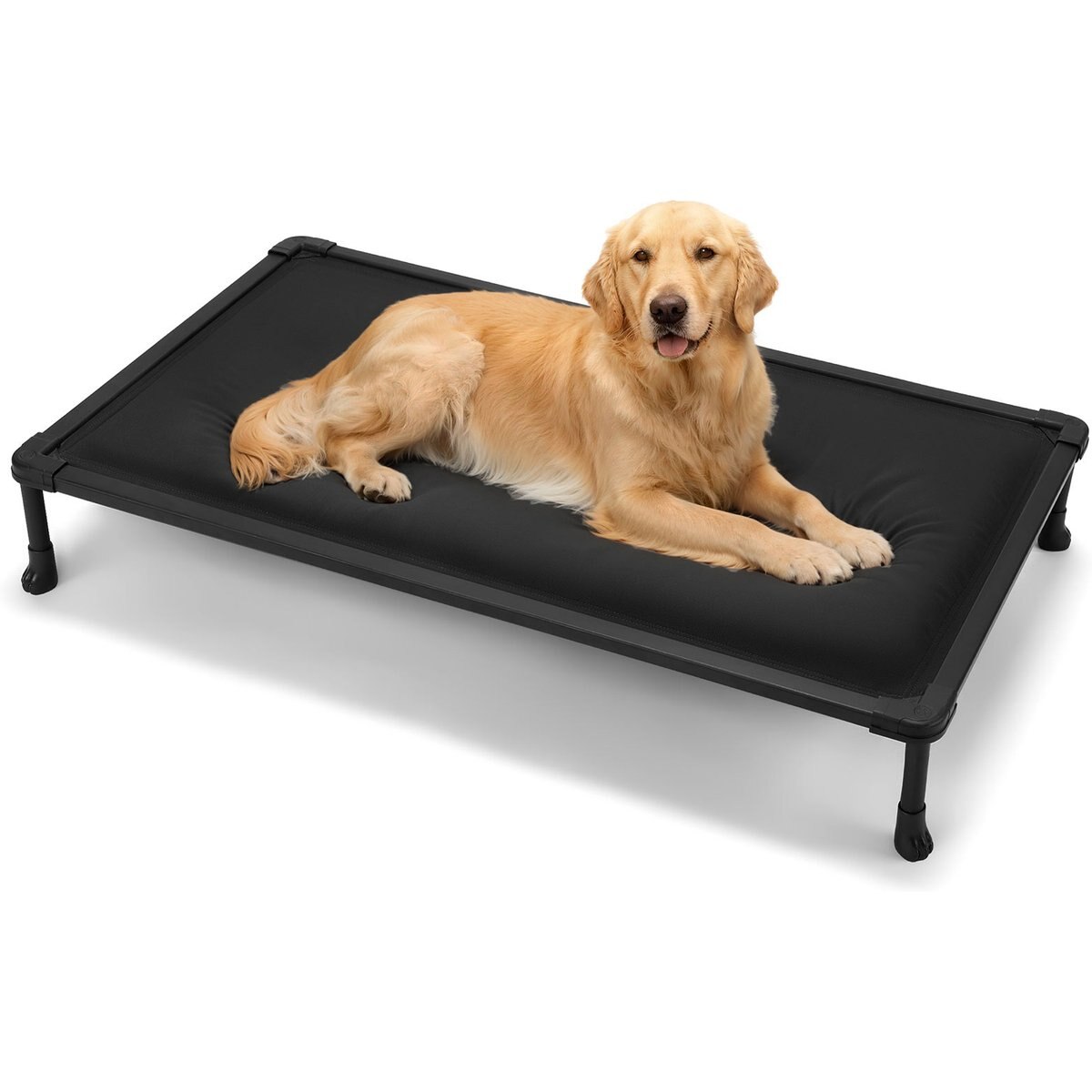 Veehoo Chewproof Padded Cooling Elevated Cot Dog Bed, Black, XX-Large