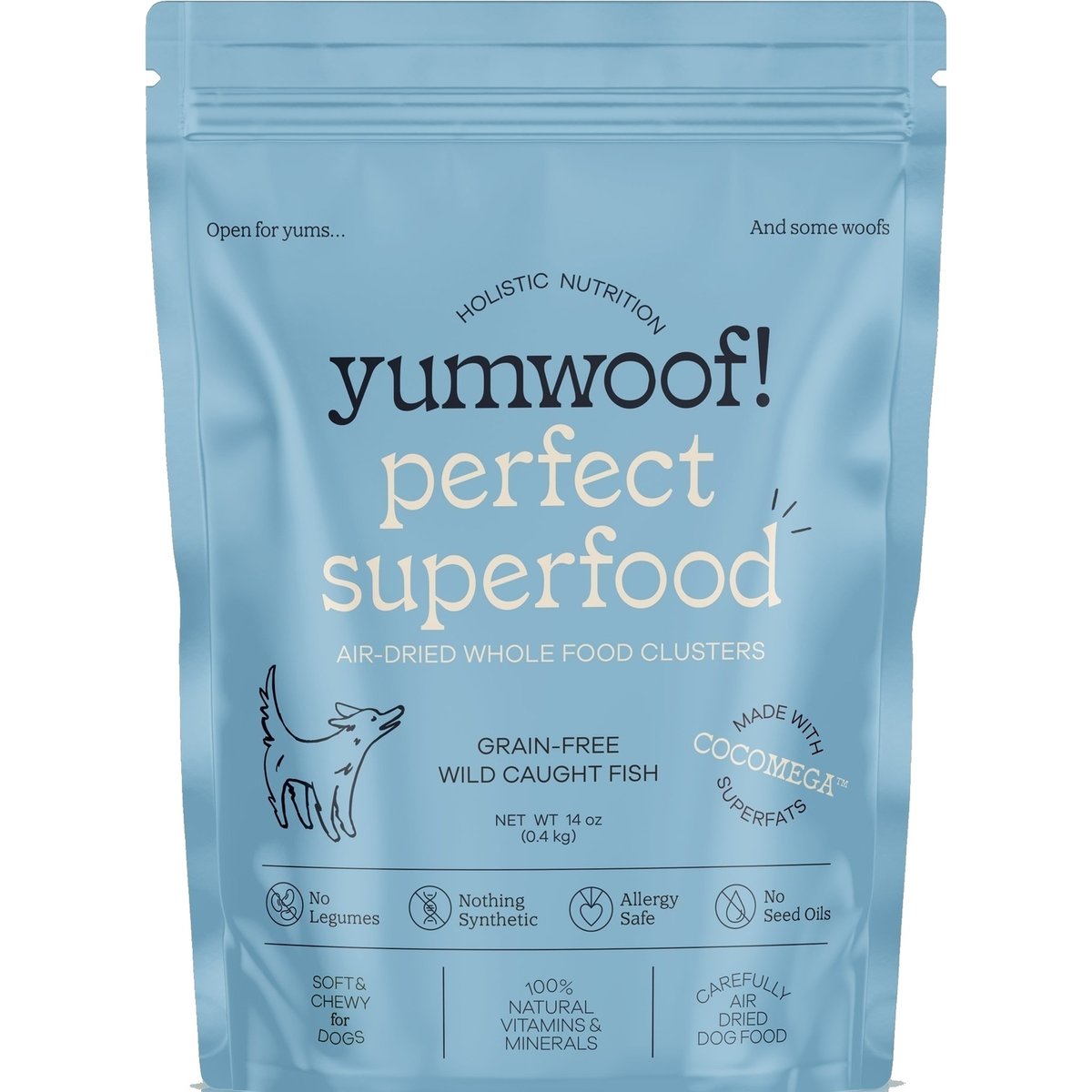Yumwoof Natural Pet Food Perfect Superfood Wild Caught Fish Dehydrated Dog Food, 14-oz bag