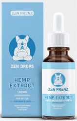 Zen Frenz Zen Drops 100MG Premium Broad Spectrum Hemp Extract Calming Liquid Supplement for Pets, 1-fl oz bottle