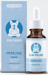 Zen Frenz Zen Drops 500MG Premium Hemp Seed Immune Liquid Supplement for Pets, 1-fl oz bottle