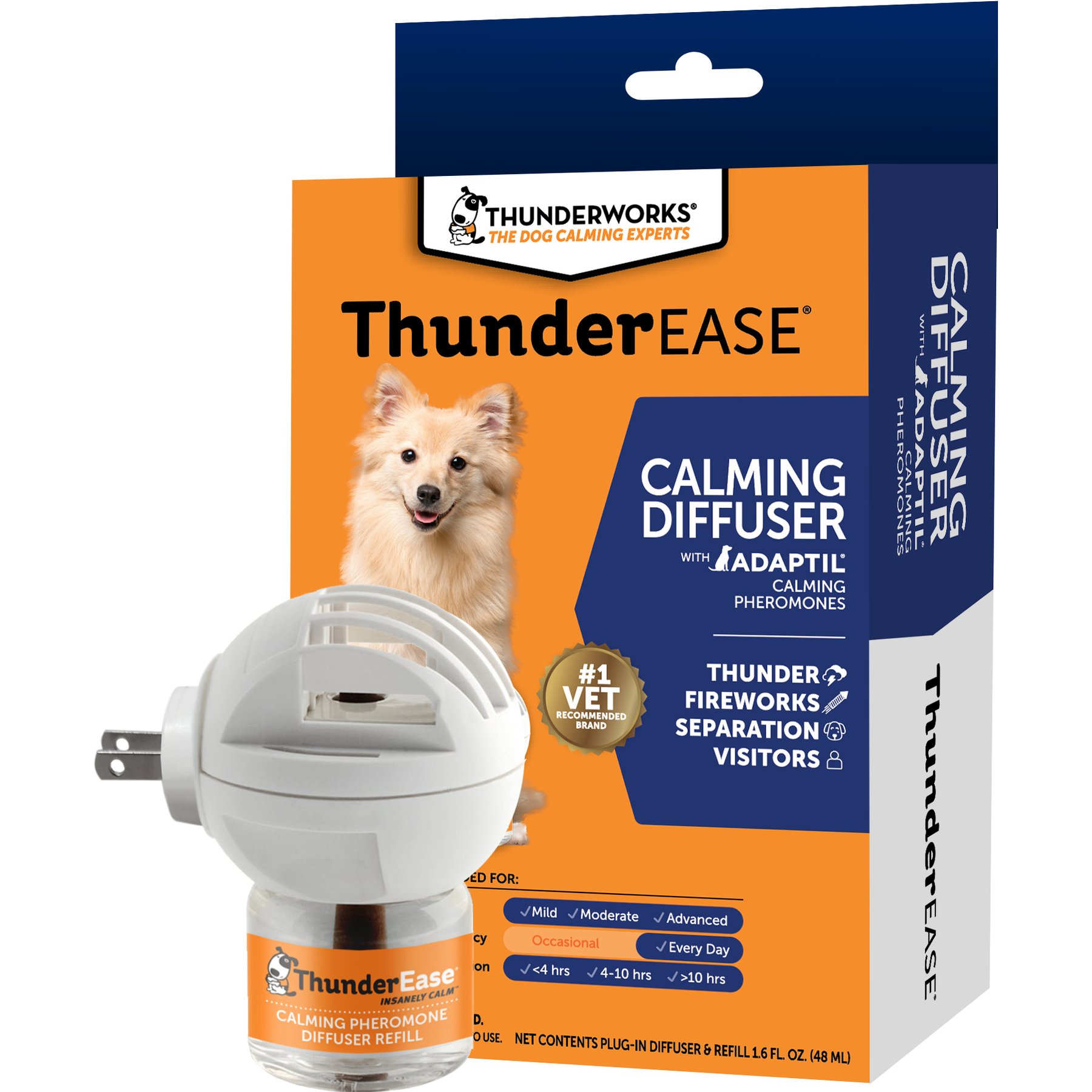 ThunderEase Powered by ADAPTIL Calming Pheromone Diffuser for Dogs, 30 Day