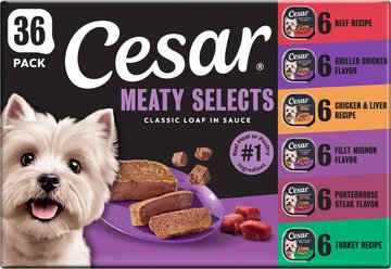 Cesar Classic Loaf in Sauce Variety Pack Grain-Free Small Breed Adult Wet Dog Food Trays, 3.5-oz, cas...