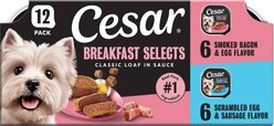 Cesar Breakfast Classic Loaf in Sauce Variety Pack Small Breed Adult Wet Dog Food Trays, 3.5-oz, case of 12
