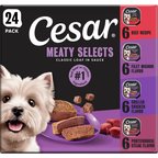 Cesar Classic Loaf in Sauce Beef Recipe, Filet Mignon, Grilled Chicken & Porterhouse Steak Flavors Variety Pack Grain-Free Small Breed Adult Wet Dog Food Trays, 3.5-oz, case of 24