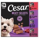 Cesar Classic Loaf in Sauce Beef Recipe, Filet Mignon, Grilled Chicken & Porterhouse Steak Flavors Variety Pack Grain-Free Small Breed Adult Wet Dog Food Trays, 3.5-oz, case of 24