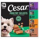 Cesar Poultry Variety Pack with Real Chicken, Turkey & Duck Grain-Free Small Breed Adult Wet Dog Food Trays, 3.5-oz, case of 24