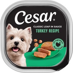 Cesar Classic Loaf in Sauce Turkey Recipe Grain-Free Small Breed Adult Wet Dog Food, 3.5-oz, case of 24