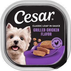 Cesar Classic Loaf in Sauce Grilled Chicken Flavor Grain-Free Small Breed Adult Wet Dog Food Trays, 3.5-oz, case of 24
