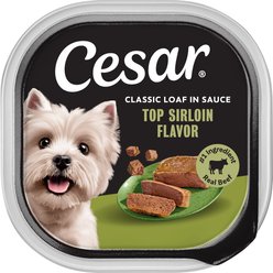 Cesar Classic Loaf in Sauce Top Sirloin Flavor Small Breed Adult Wet Dog Food Trays, 3.5-oz, case of 24