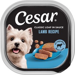 Cesar Classic Loaf in Sauce Lamb Recipe Grain-Free Small Breed Adult Wet Dog Food Trays, 3.5-oz, case of 24