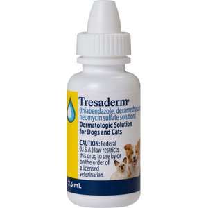 Tresaderm (thiabendazole, dexamethasone, neomycin sulfate solution) Topical Solution for Dogs & Cats, 7.5-mL