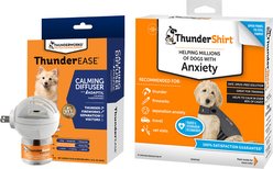 ThunderShirt Classic Anxiety & Calming Vest, Heather Grey, X-Small + ThunderEase Diffuser for Dogs