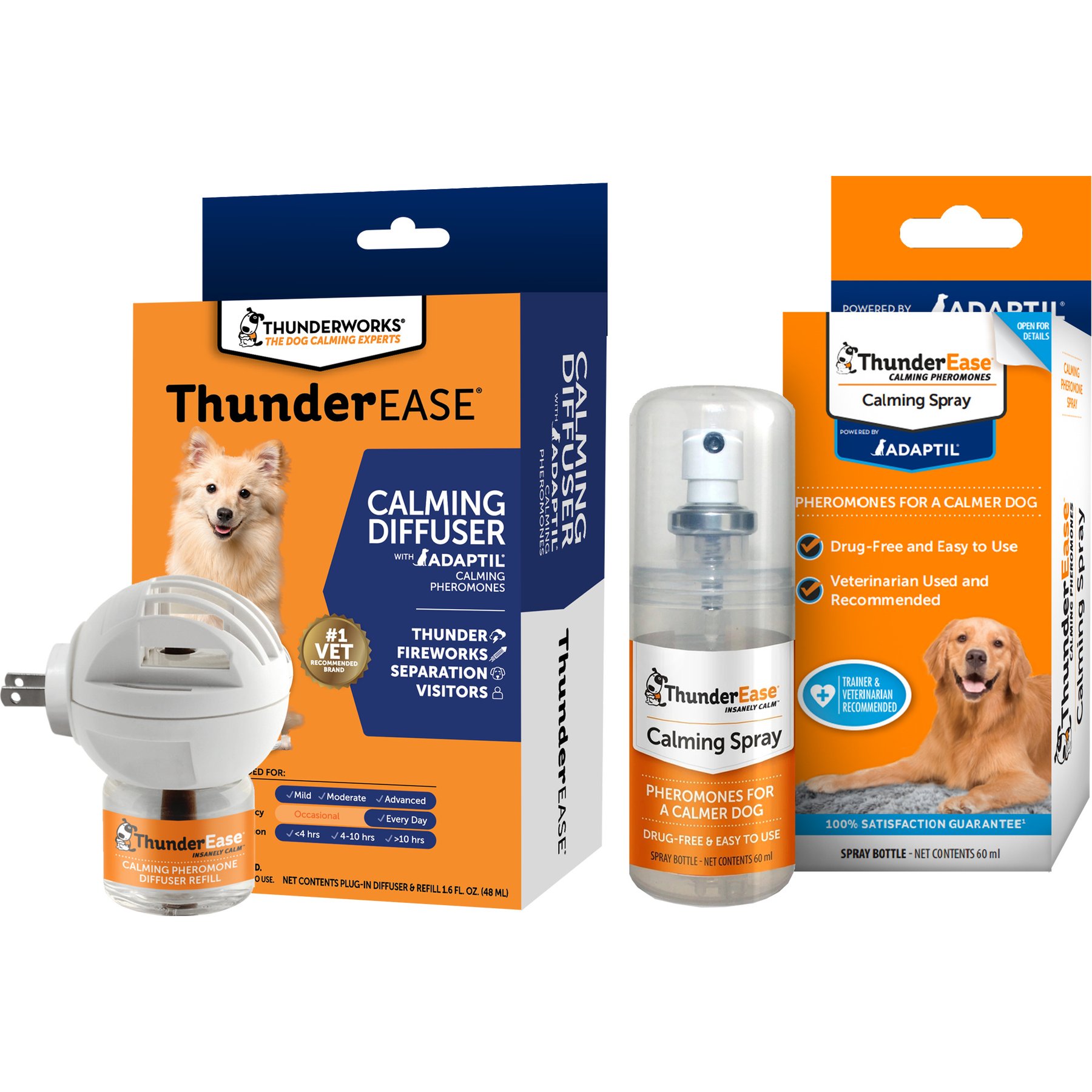 ThunderEase Pheromone Calming Spray + Diffuser for Dogs