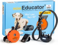 Mini Educator 1/2 Mile Waterproof Remote Training Dog Collar with Premium Finger Clicker Trainer, Small/Medium: 5 to 22.5-in neck, 3/4-in wide, Orange slide 2 of 6