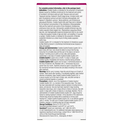 Show full view: Credelio Quattro/Credelio Quattro-CA1 Chewable Tablets for Dogs, 6.1-12 lbs, 6 Chewables (6-mos. supply) slide 2 of 9