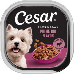 Cesar Filets in Gravy Prime Rib Adult Small Breed Wet Dog Food Trays, 3.5-oz, case of 24 slide 1 of 9