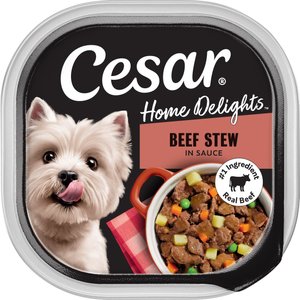 Cesar Home Delights Beef Stew Grain-Free Small Breed Adult Wet Dog Food Trays, 3.5-oz, case of 24