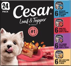 Cesar Loaf in Sauce Variety Pack Grain-Free Small Breed Adult Wet Dog Food Trays, 3.5-oz, case of 24