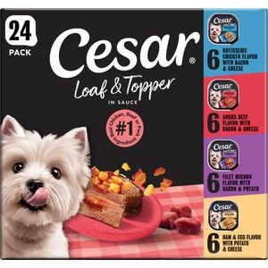 Cesar Loaf in Sauce Variety Pack Grain-Free Small Breed Adult Wet Dog Food Trays, 3.5-oz, case of 24