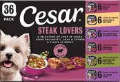 Cesar Steak Lovers Variety Pack Small Breed Adult Wet Dog Food Trays, 3.5-oz, case of 36