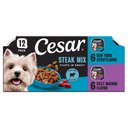 Cesar Filets in Gravy Beef Variety Pack Small Breed Adult Wet Dog Food Trays, 3.5-oz, case of 12