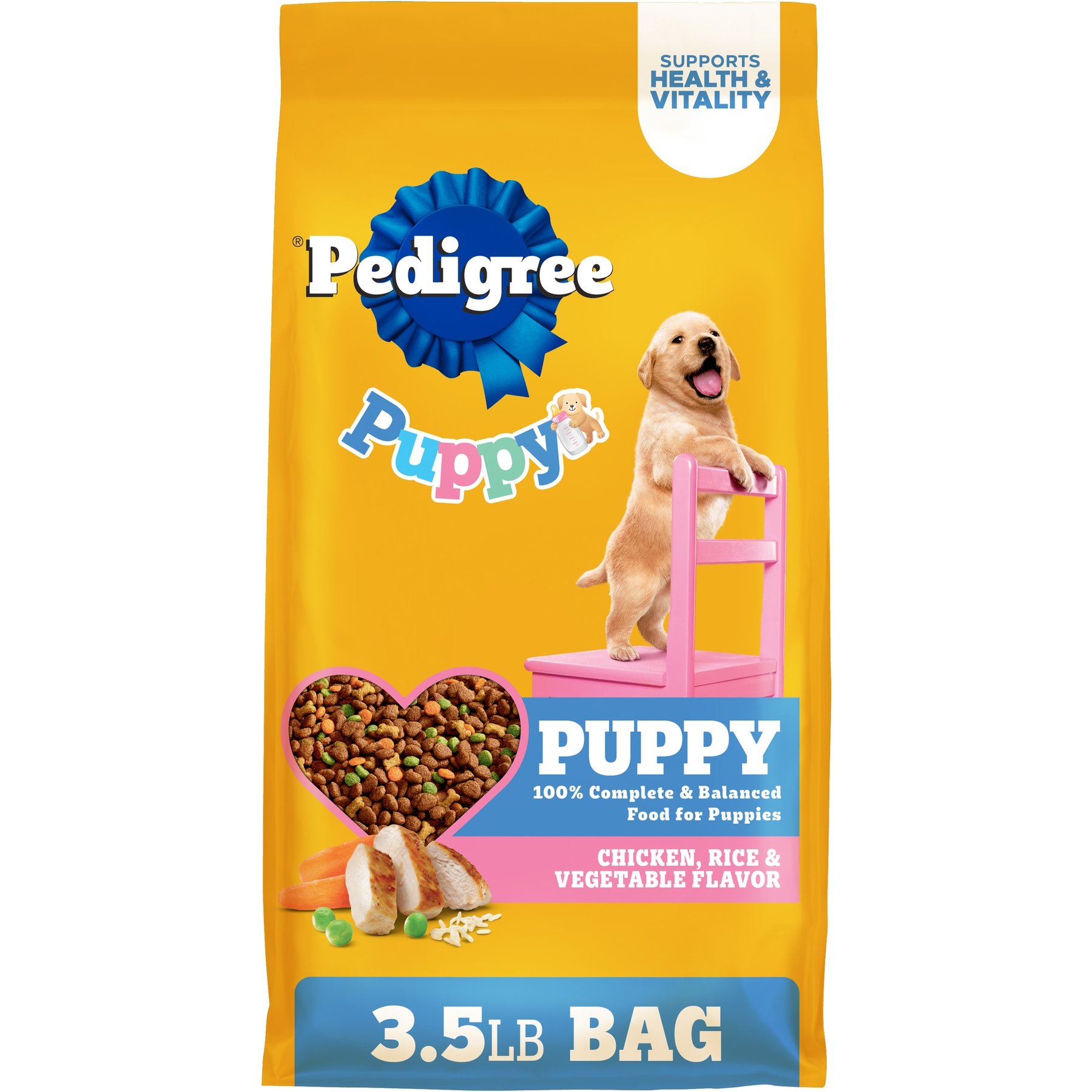 Pedigree Puppy Growth & Protection Chicken & Vegetable Flavor Dry Dog Food, 3.5-lb bag