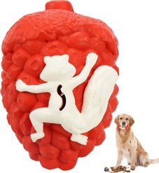 Petopia Pinecone & Squirrel Food Dispensing Interactive Dog Toy, Red & White, Medium