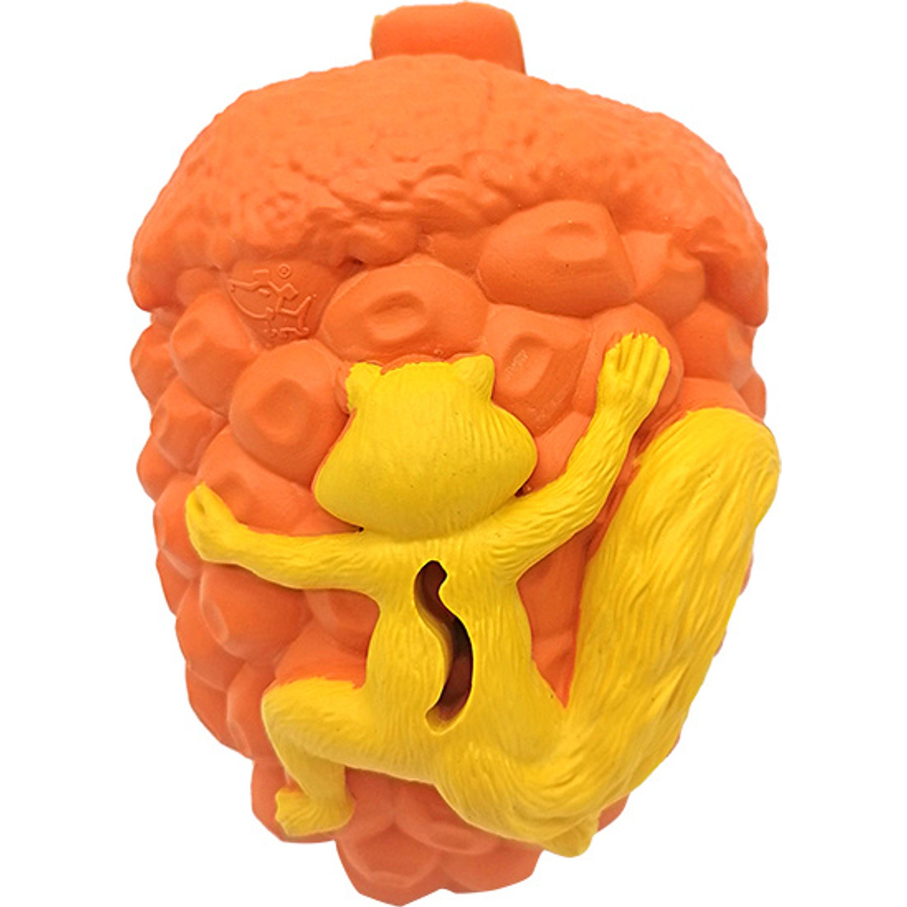 Petopia Pinecone & Squirrel Food Dispensing Interactive Dog Toy, Orange-Yellow, Medium