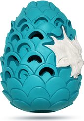 Petopia Dragon Egg Chewable Dog Toy, Blue & White, Large